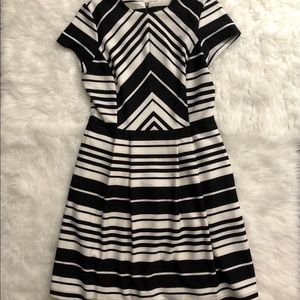 Metaphor black white pleated dress